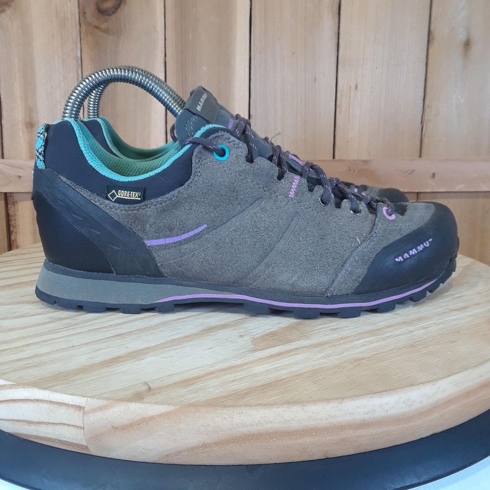 Mammut Wall Guide Low GTX Shoes Womens 6.5 Brown Suede Hiking Trail Gore-Tex